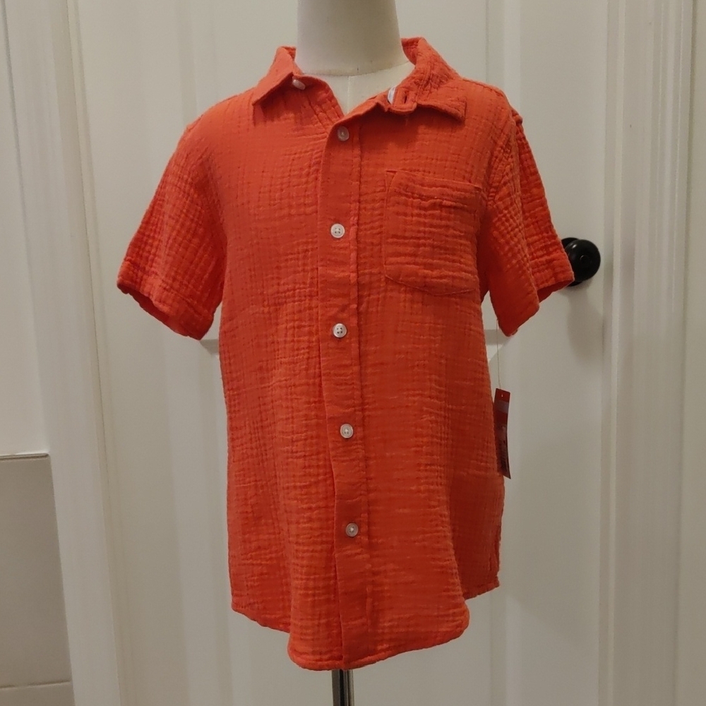 NEW! BOYS CAT & JACK GAUZE BUTTON UP SHIRT SIZE Y2K Cottagecore Retro Inspired